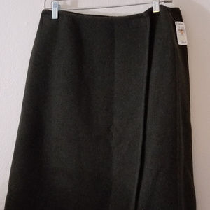 RALPH LAUREN (Black Label) Wool Blend Wrap Skirt